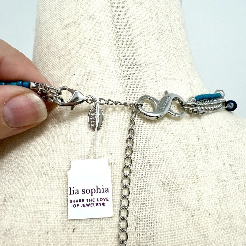 Lia Sophia Set of 2 Detachable Necklaces w/Infinite Clasp Silver Tone NWT